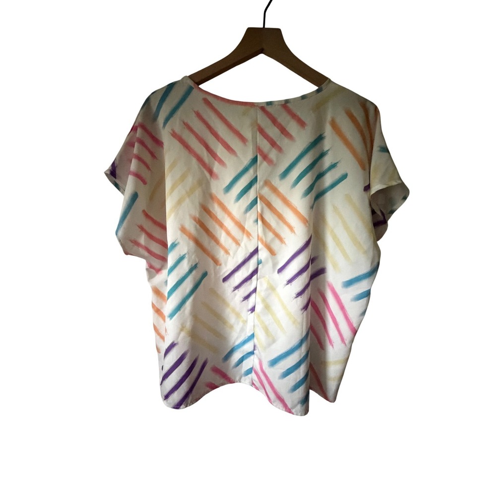 SHEIN Blouse Womens XL Multicolor Short Sleeve Top - Picture 2 of 4